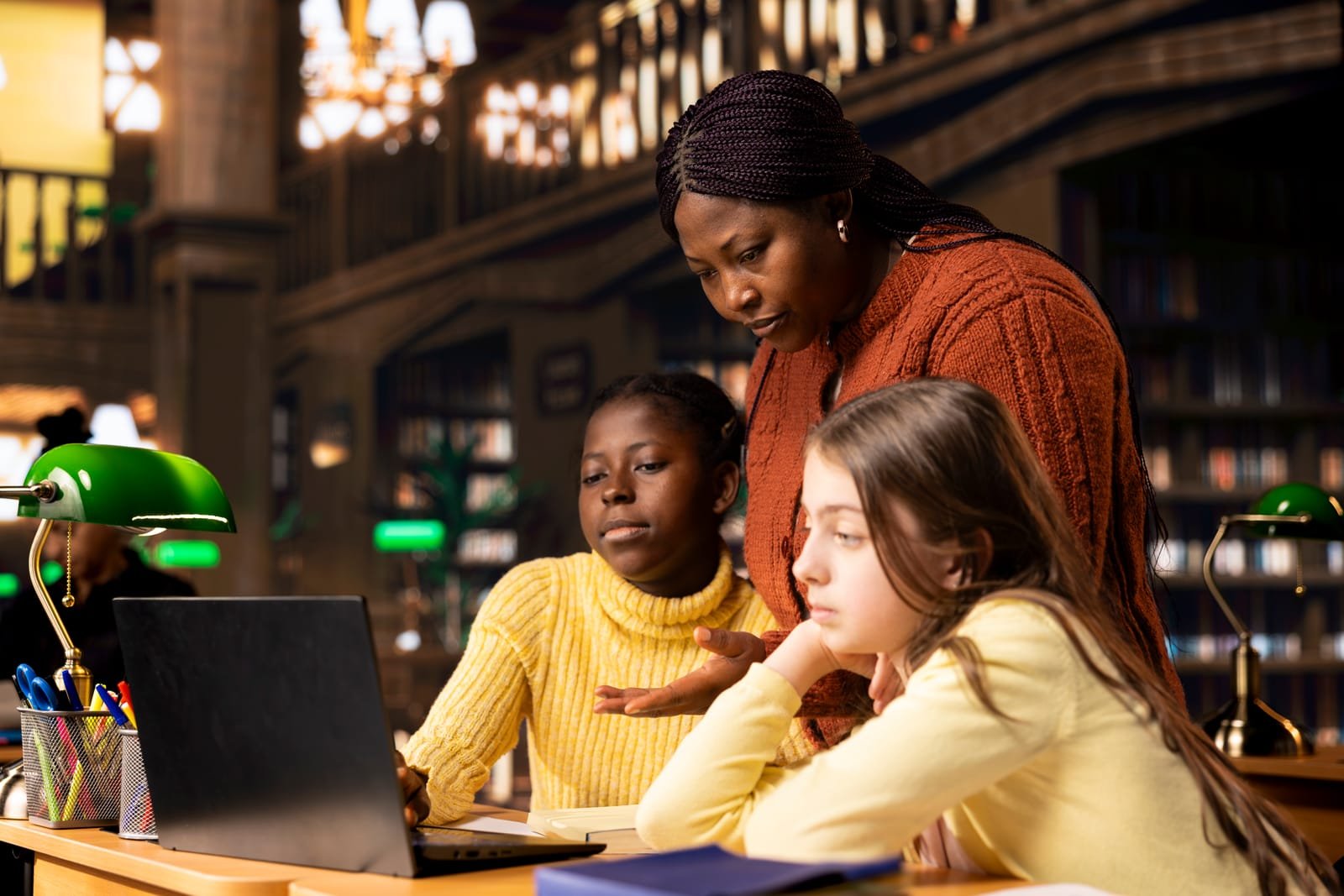 two-elementary-school-children-working-with-a-tutor-practicing-mathematics