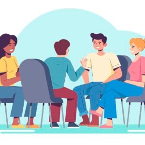 Group therapy illustration concept